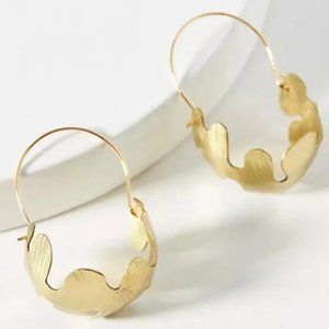 FREE SHIP New Anthropologie Earrings--Leaf Hoops!